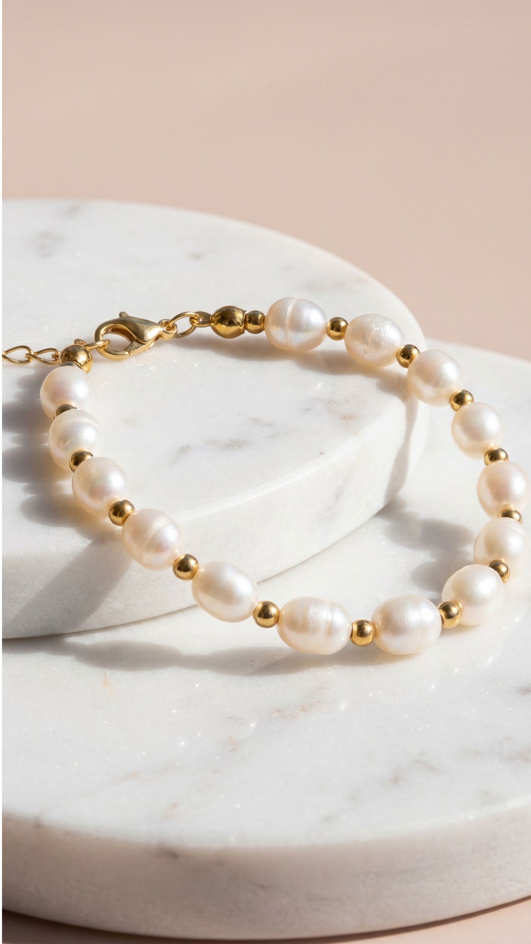 Fresh Water Pearl Gold Plated Bracelet