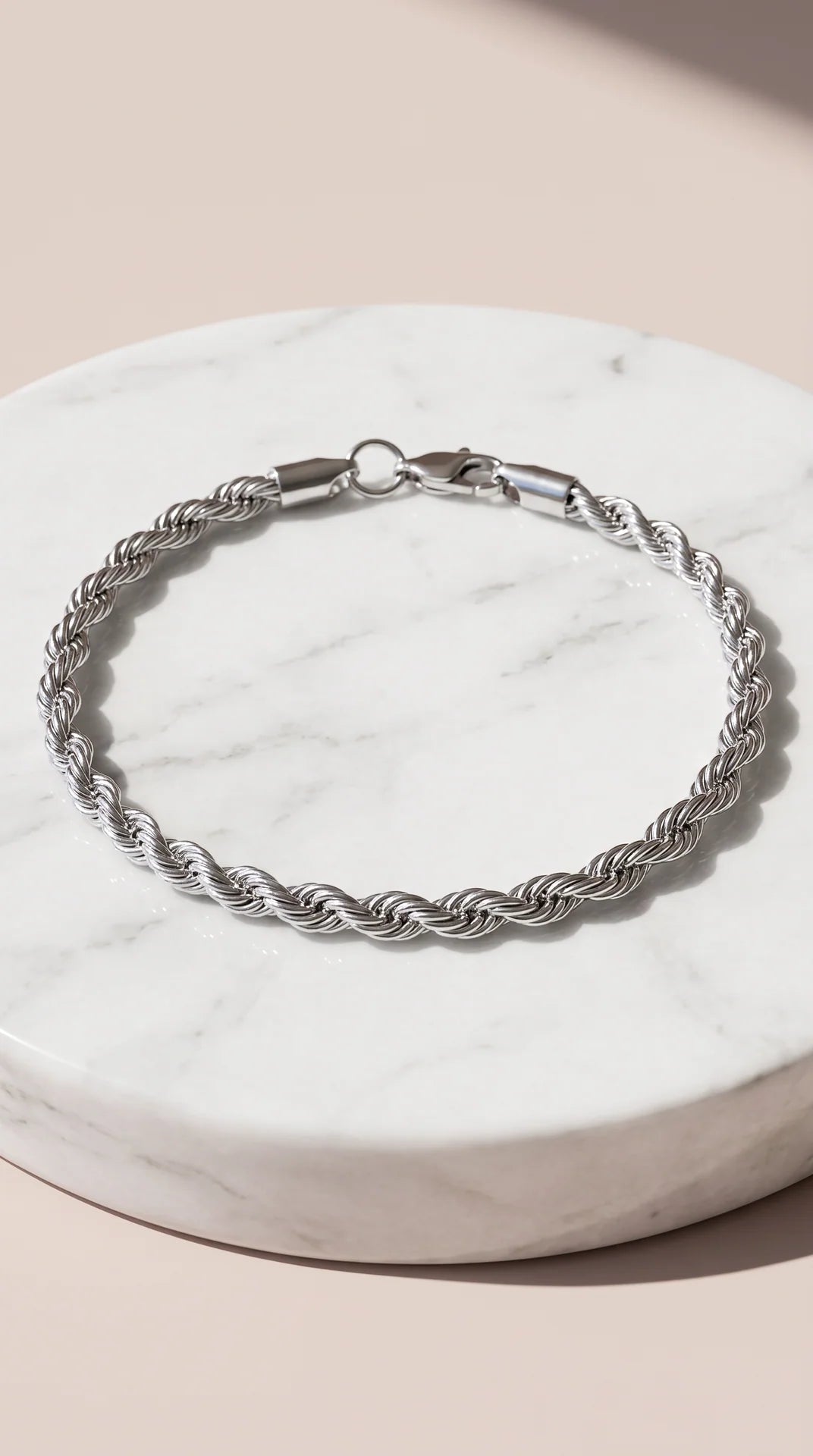 Unisex Heavy Twisted Rope Chain Statement Bracelet