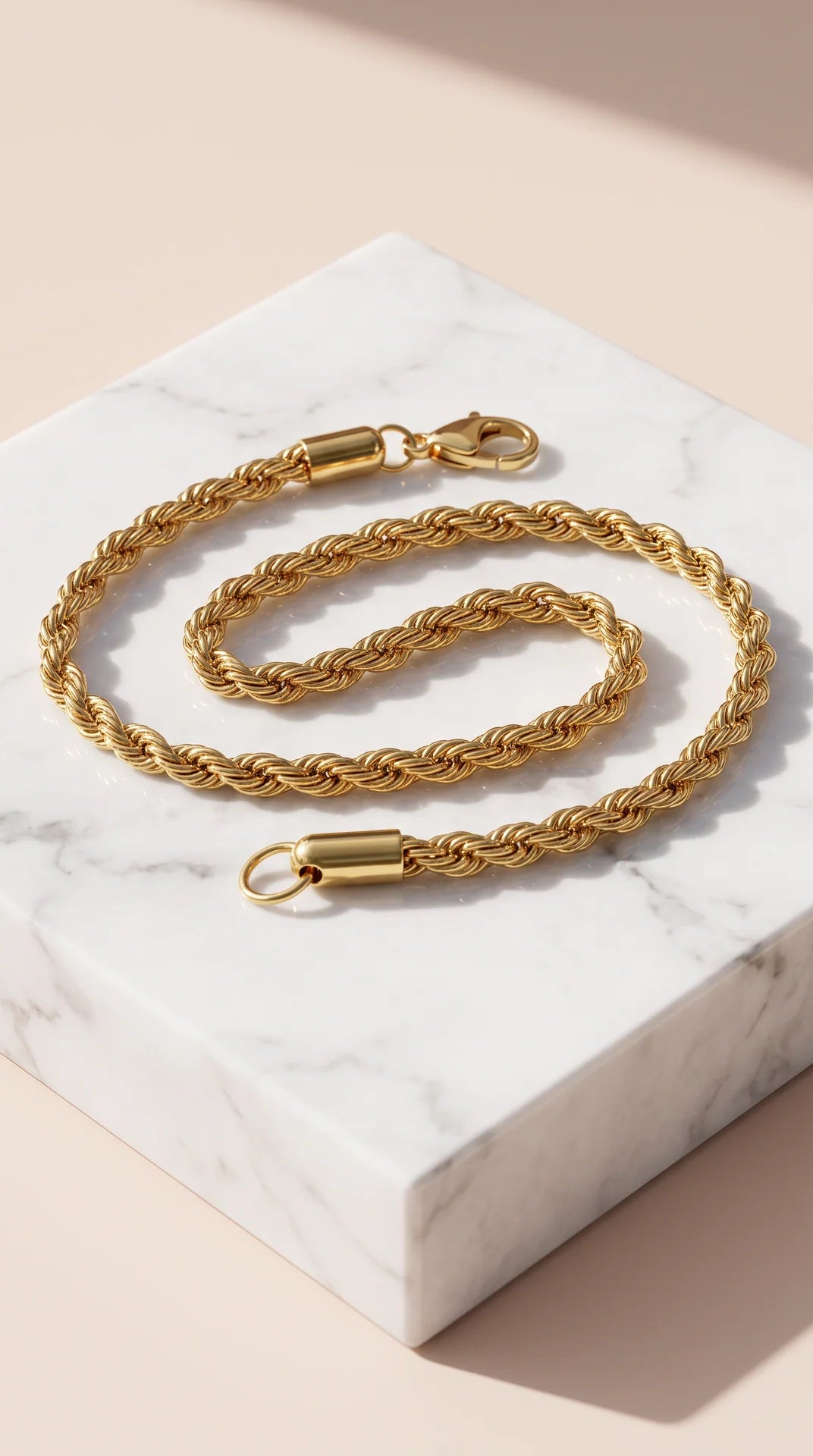 Unisex Heavy Twisted Rope Chain Statement Bracelet