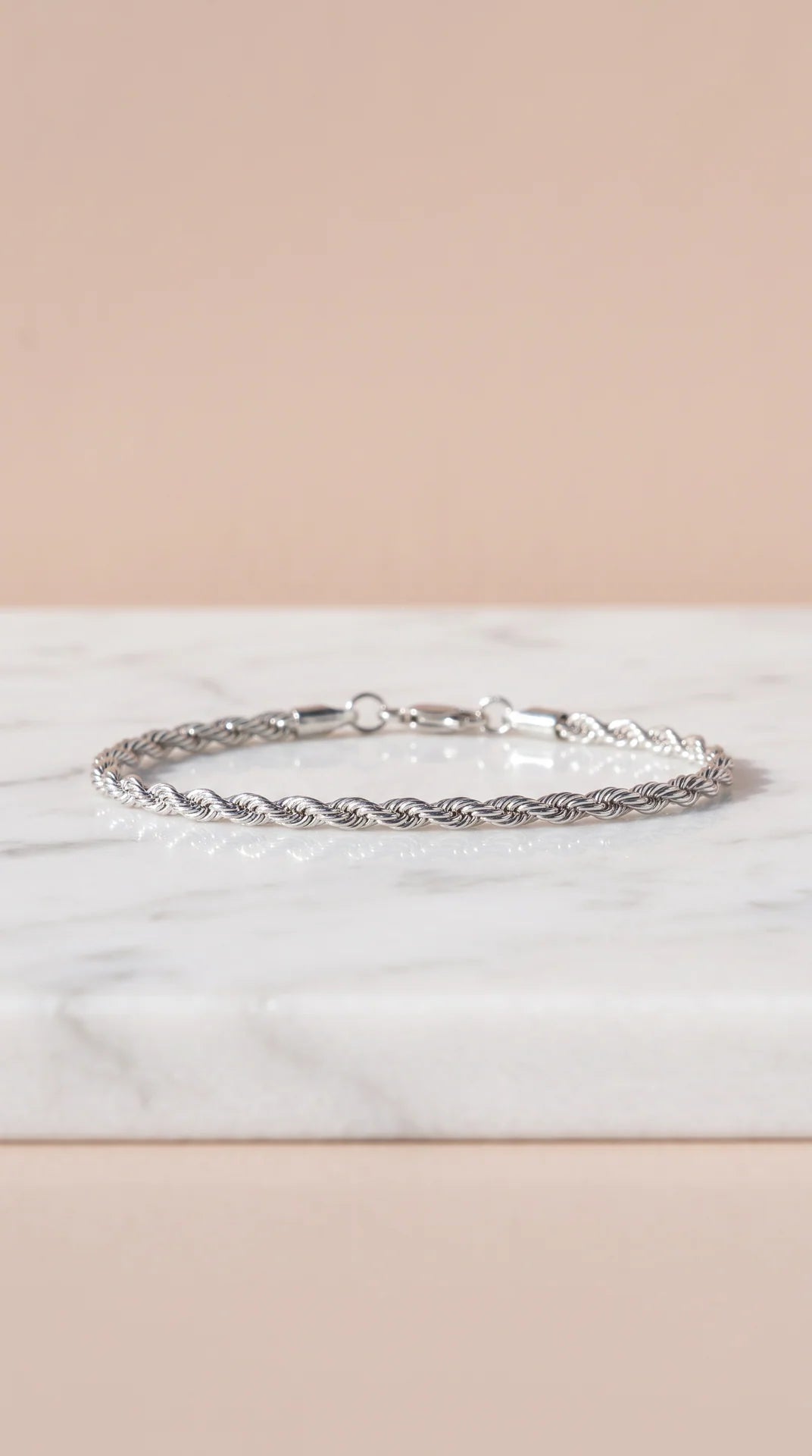 Stainless Steel Twisted Rope Chain Bracelet