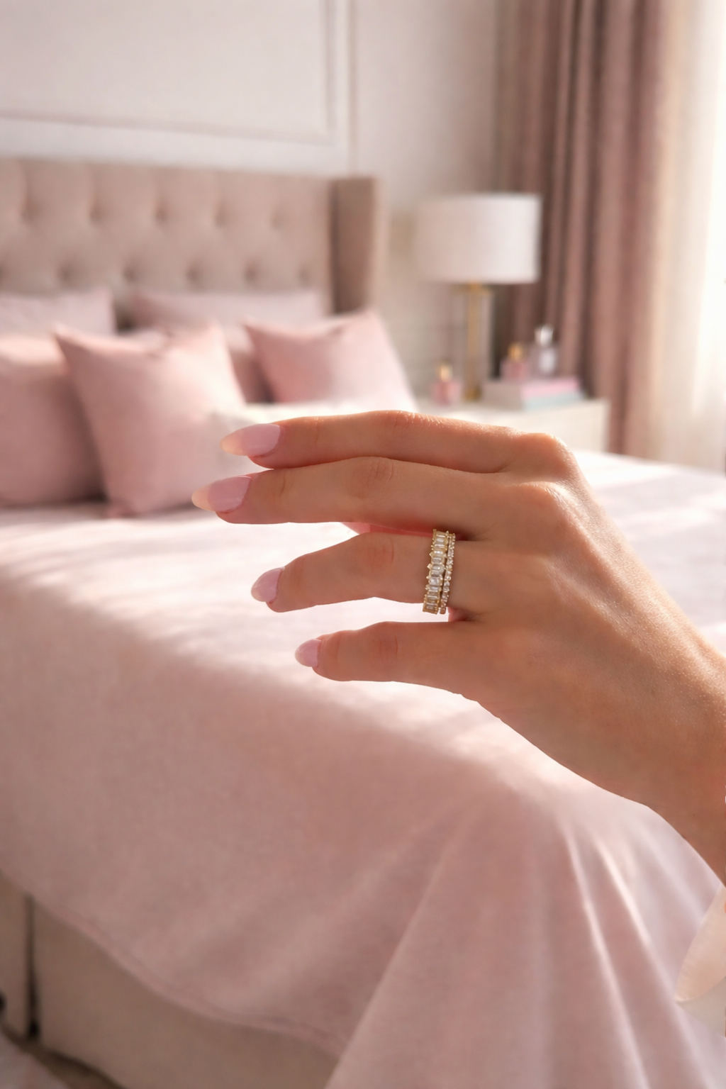 Set Of 12 Double Stack Crystal Eternity Rings