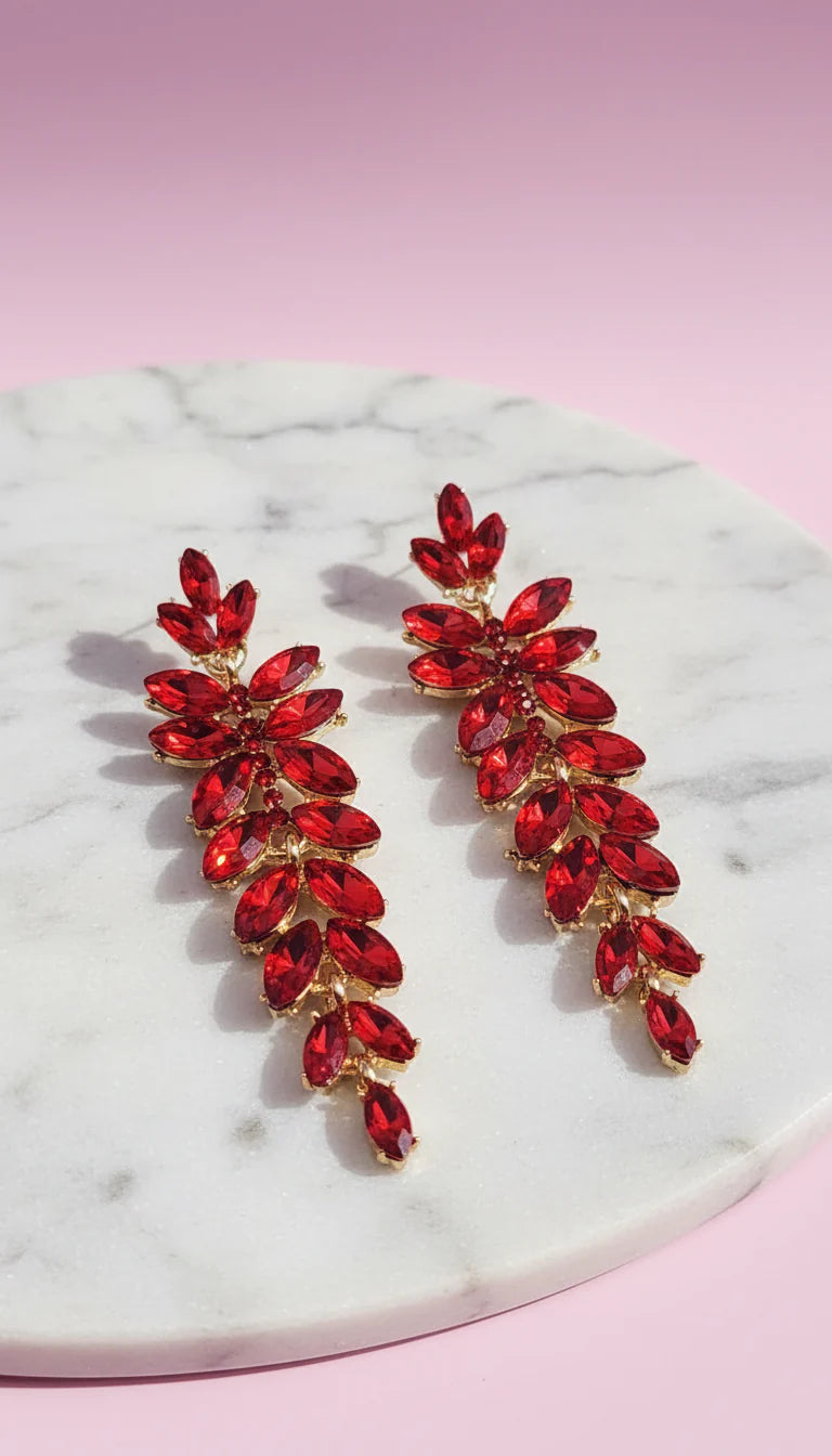 Layered Teardrop Crystal Drop & Dangle Earrings