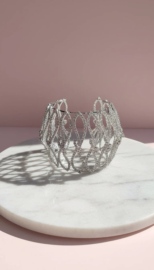 Luxe Lattice Crystal Cuff