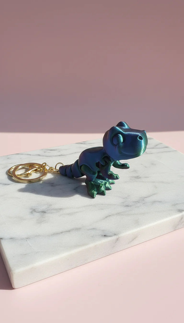 3D Printed Fantasy Baby Dinosaur : Bioplastic Fidget Toy Key Ring