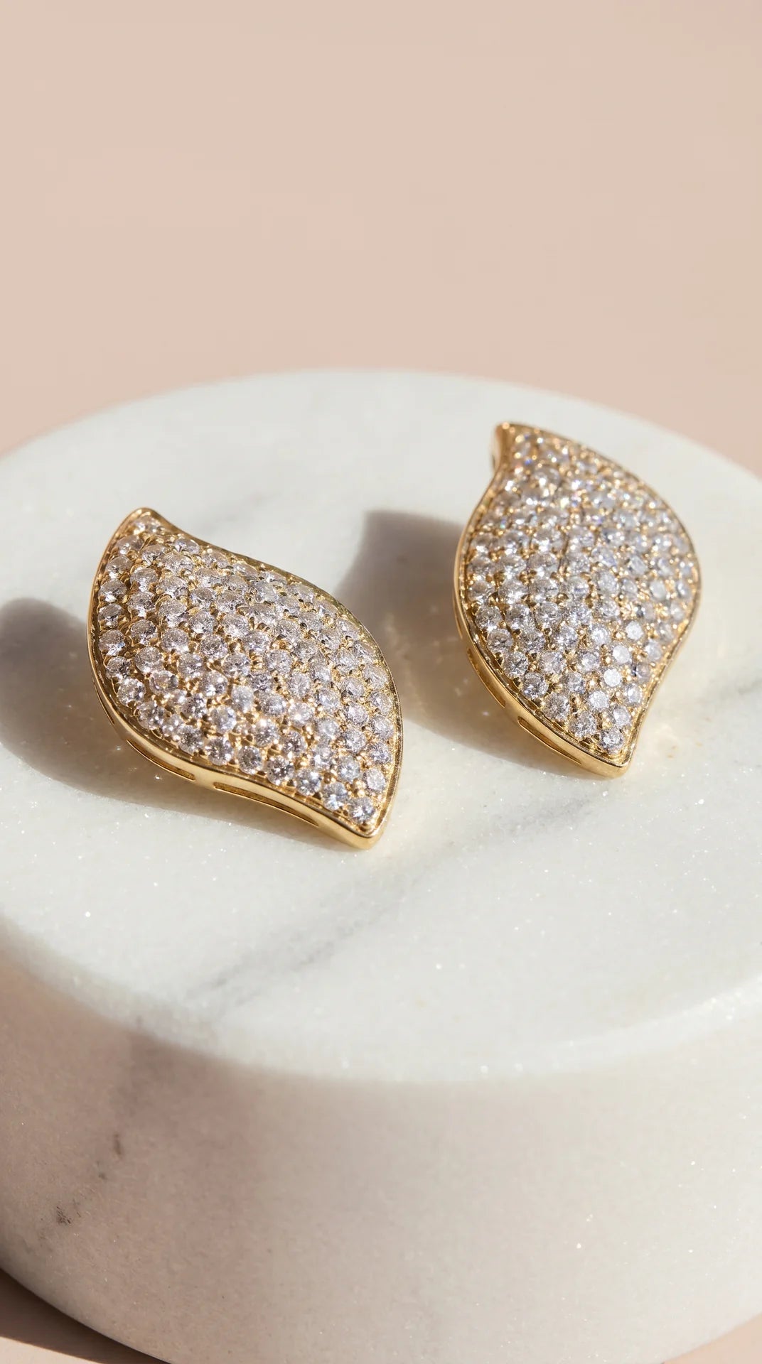 Curved Micro Crystal Stud Earrings