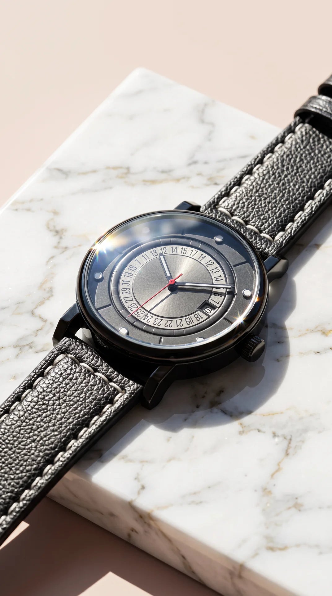 Classic Black Leather Watch – Unisex