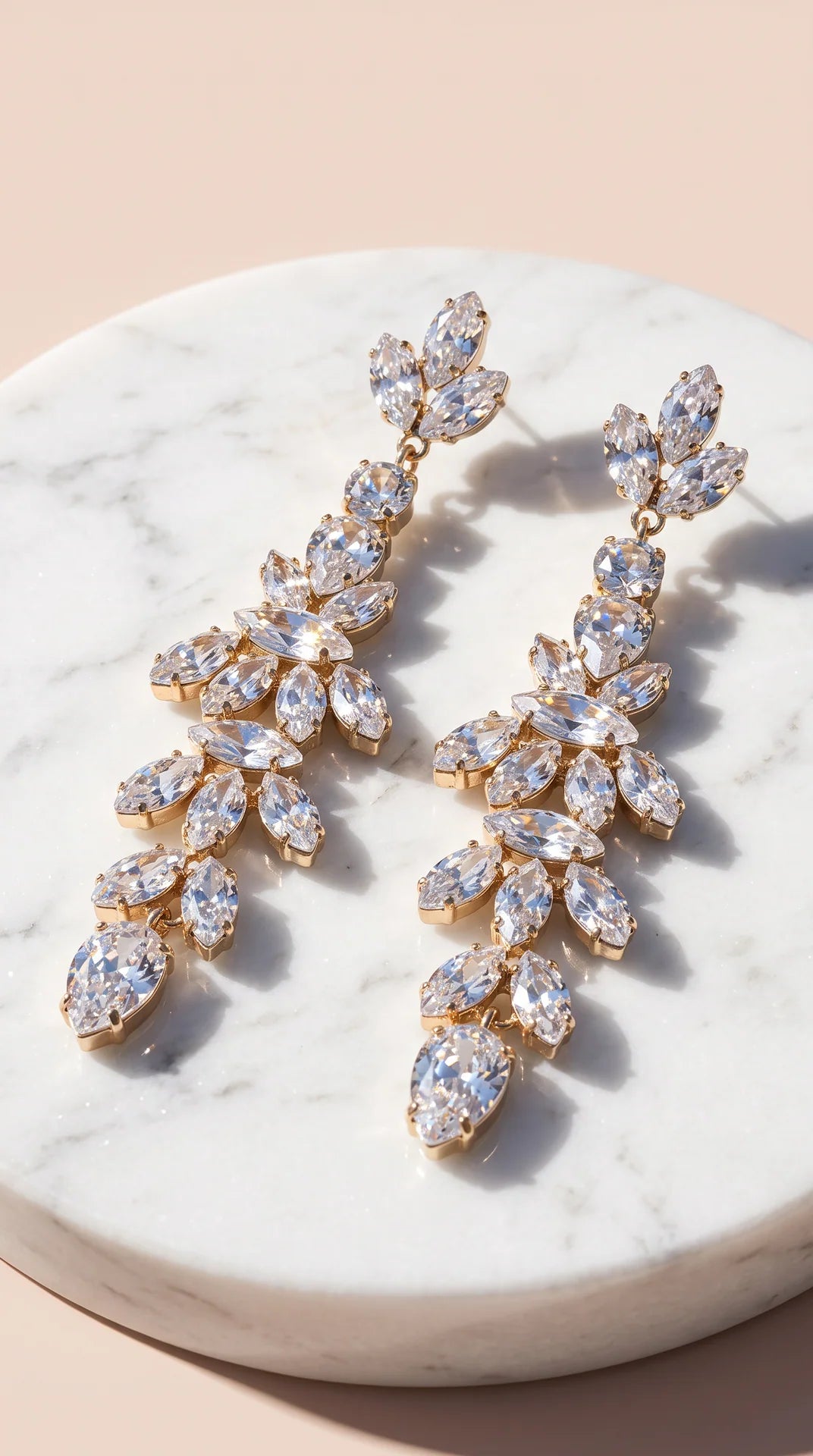 Floral Crystal Drop & Dangle Earrings