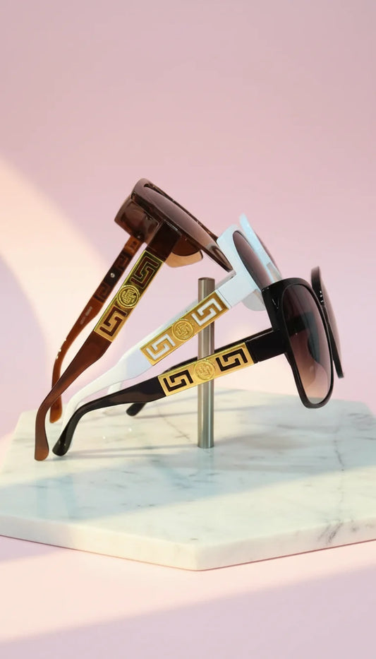 Greek Key Gold Frame Sunglasses Box of 12