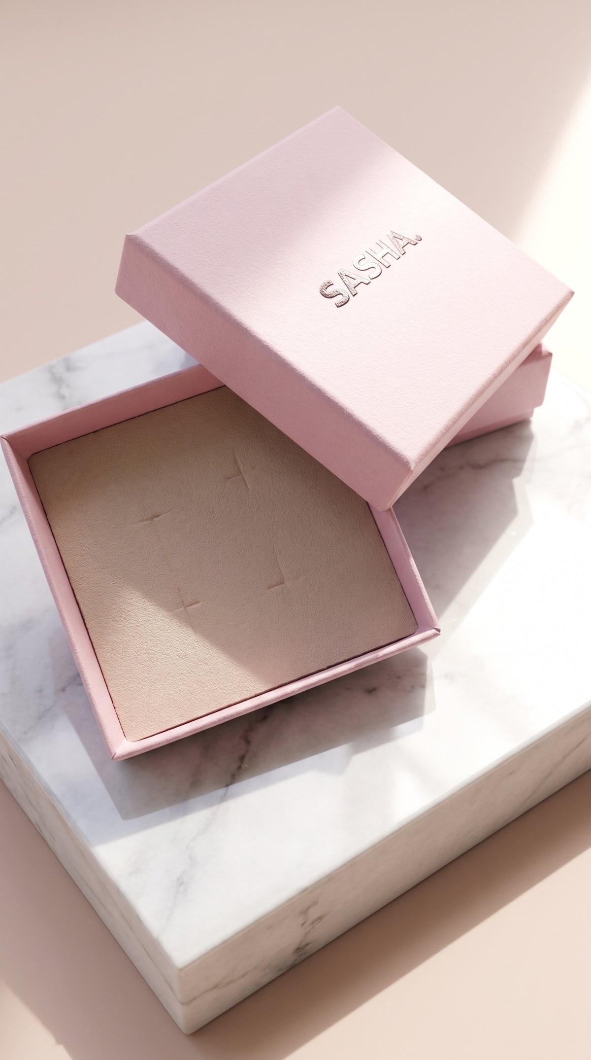 SASHA Square Necklace Set Gift Box Packaging