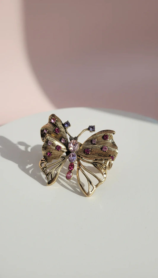 Butterfly Crystal Magnetic Brooch