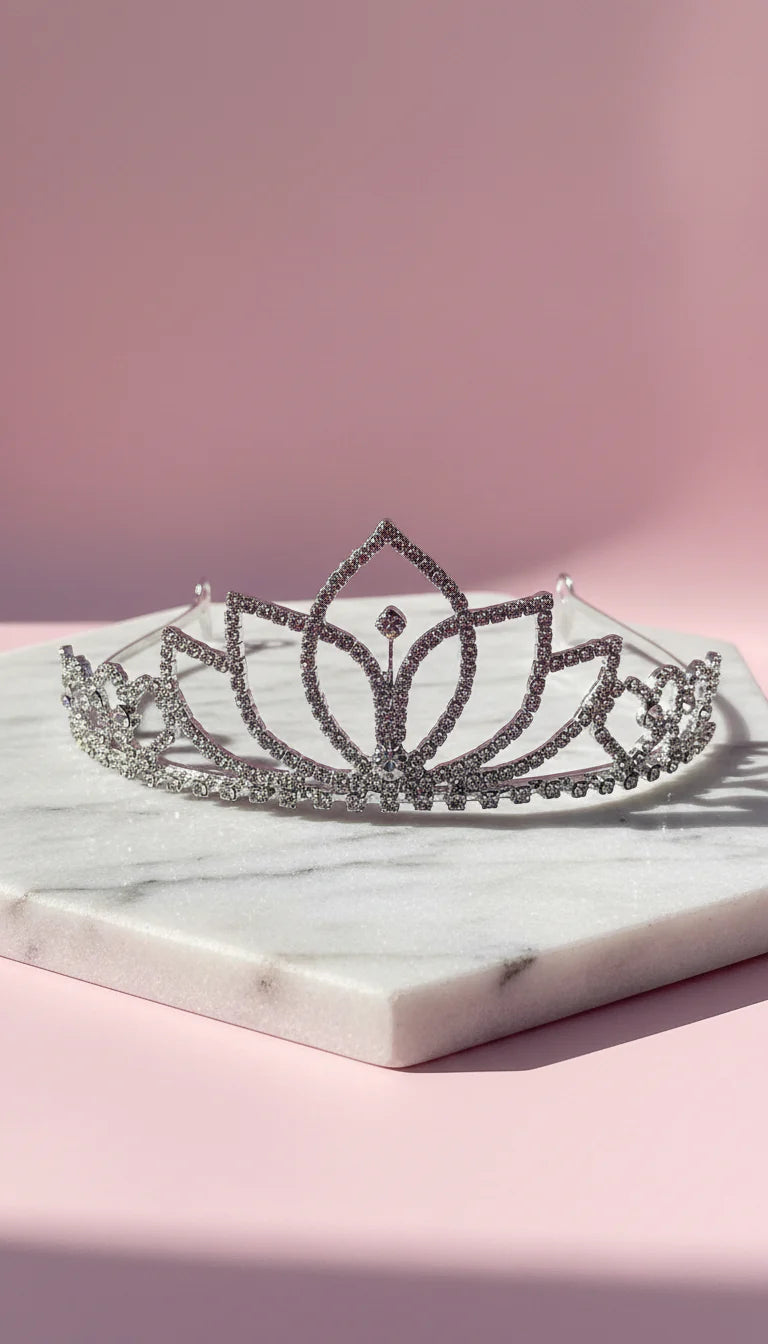 Lotus Crystal Wedding Bridal Tiara Crown