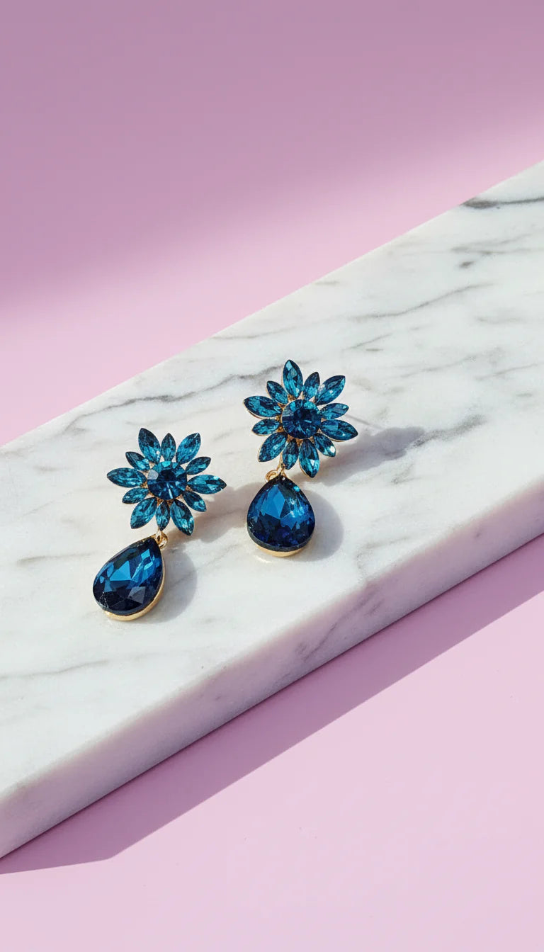 Turquoise Crystal Drop & Dangle Earrings