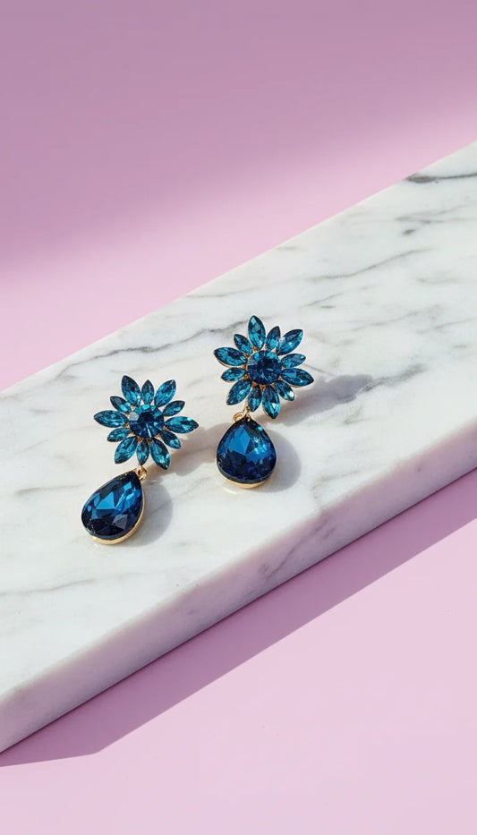 Turquoise Crystal Drop & Dangle Earrings