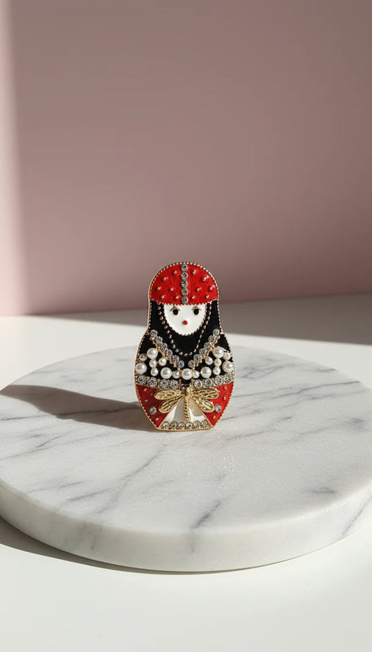 Russian doll Enamel Brooch Pin