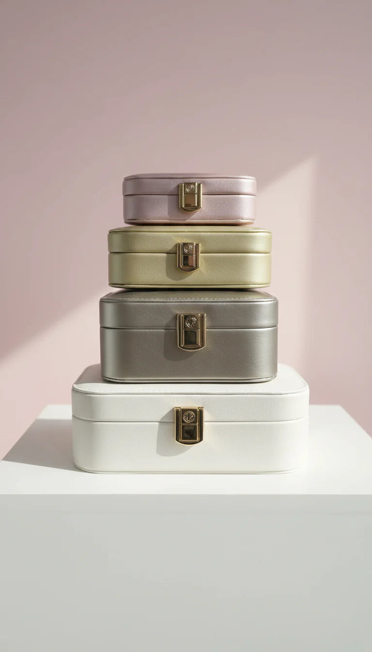 Travel Jewellery Box – Compact Trinket Organizer With Mirror