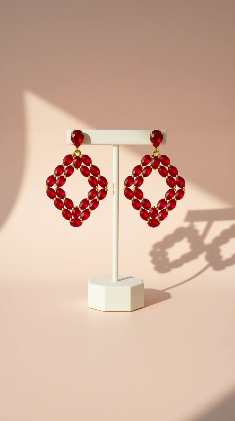 Geometric Crystal Drop & Dangle Earrings