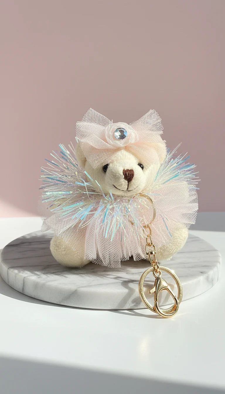 Teddy Bear With Tutu Bag Charm Key Ring