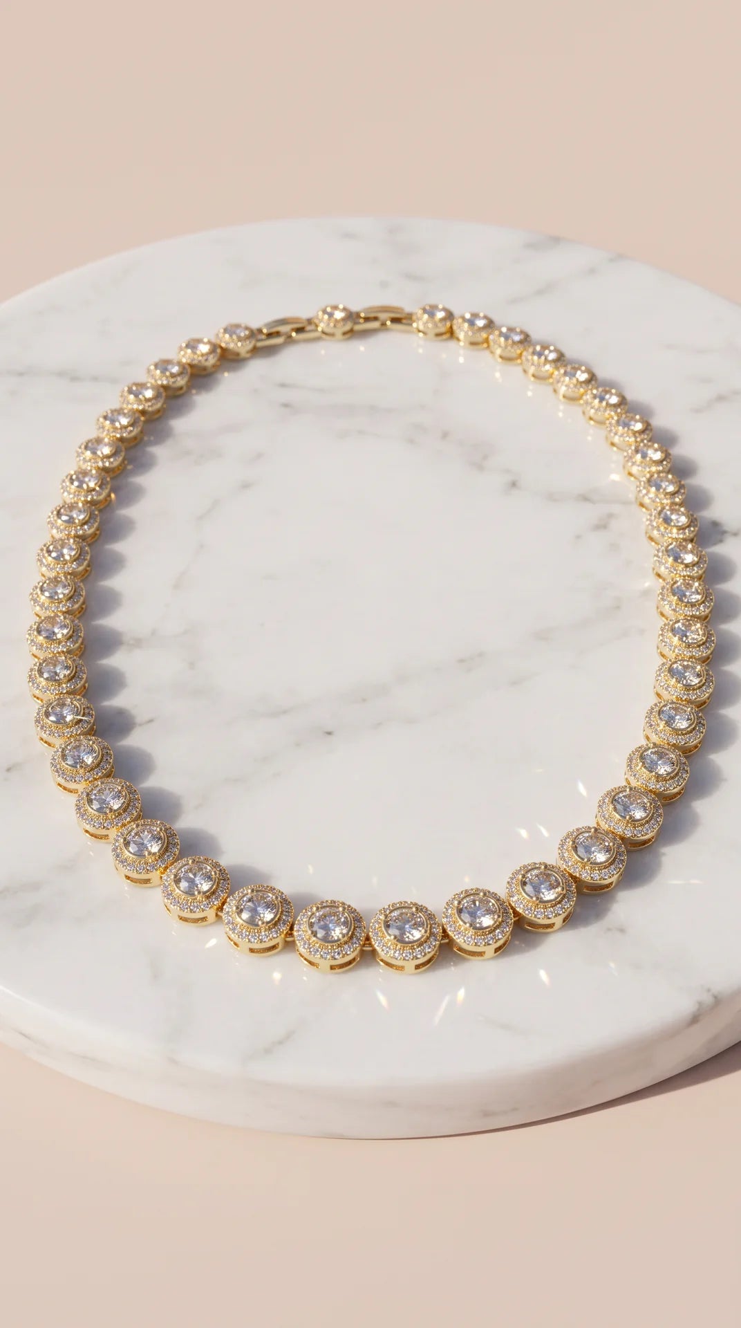 Gold Plated Brilliant Cut Crystal Collar Necklace