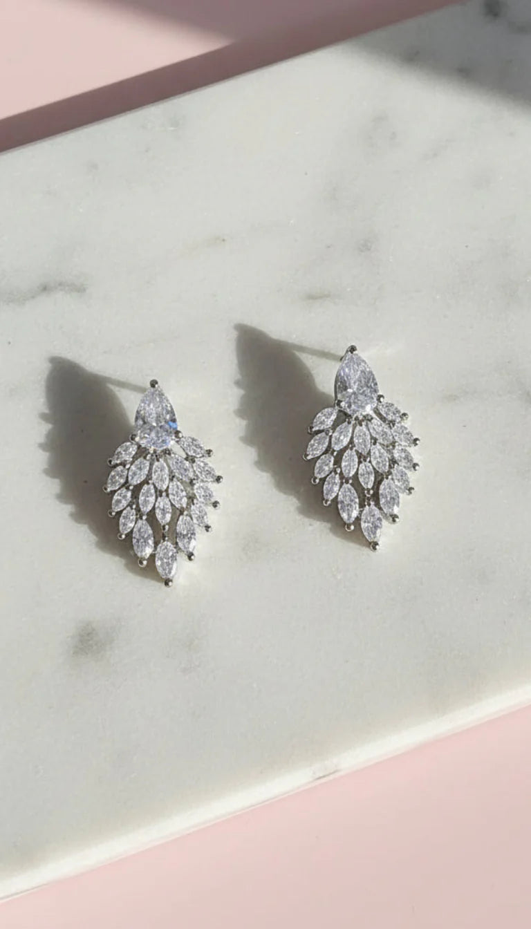 Teardrop Crystal Stud Earrings