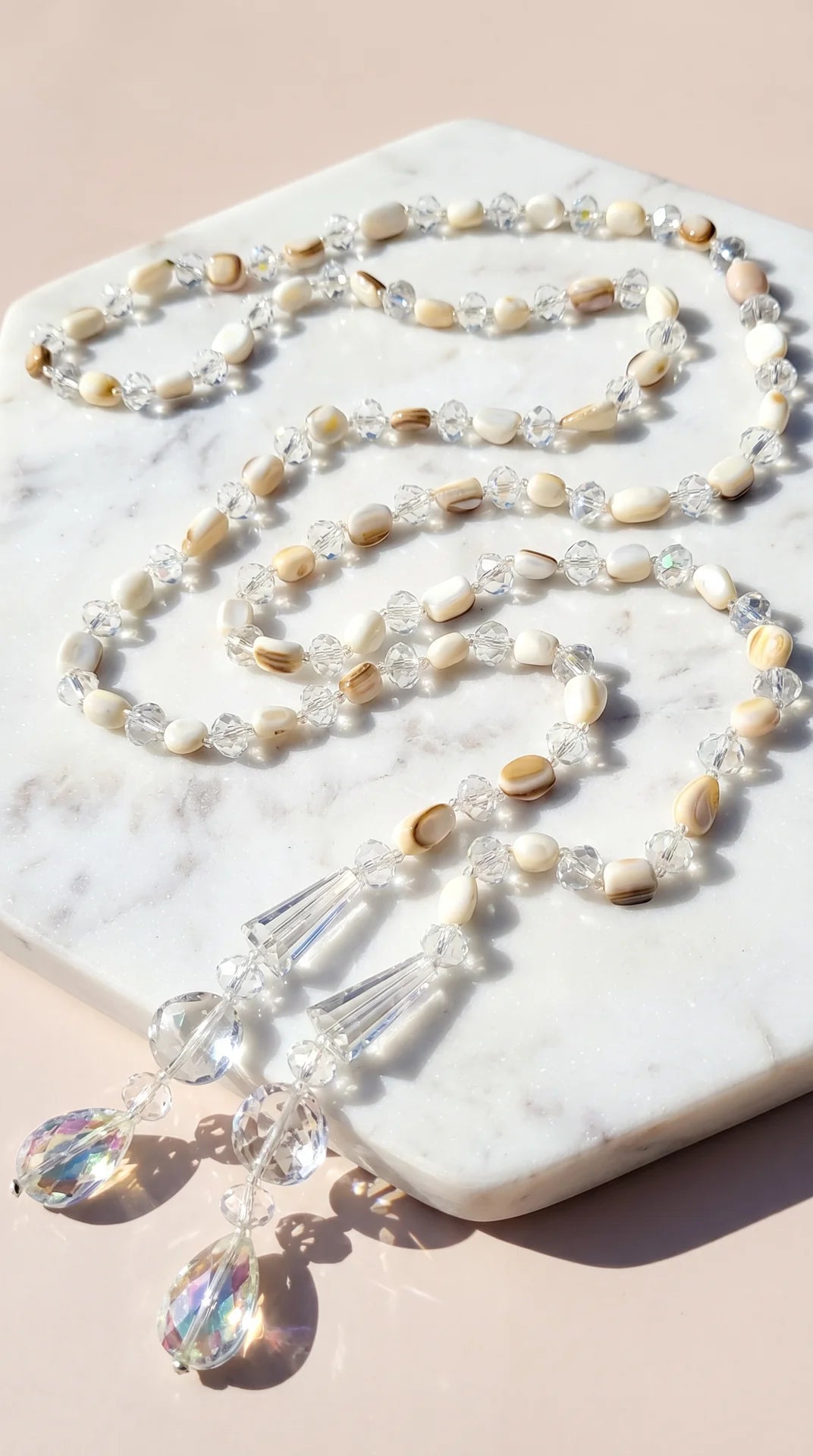 Resin Boho Long Beaded Wrap Around Necklace