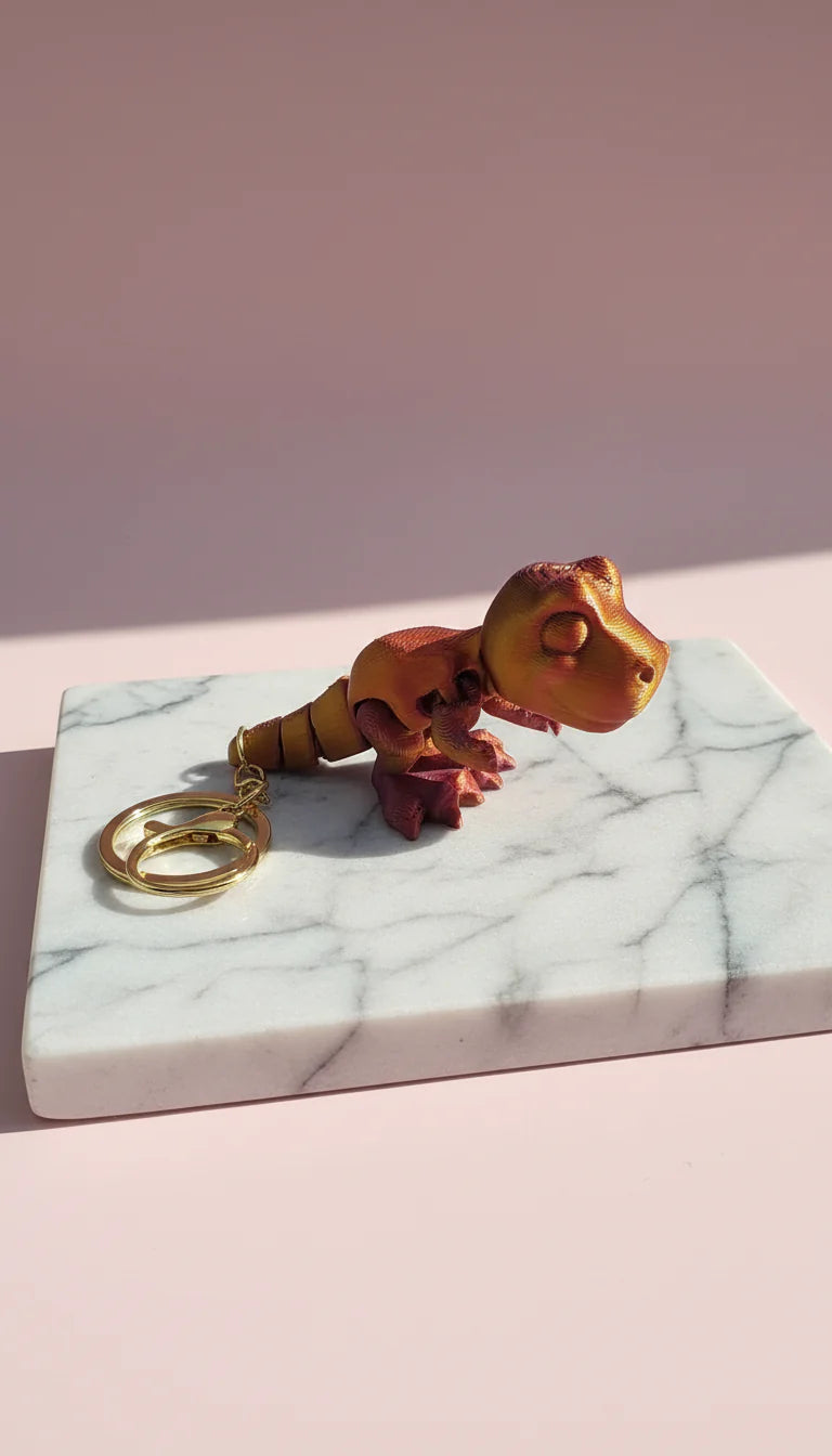3D Printed Fantasy Baby Dinosaur : Bioplastic Fidget Toy Key Ring