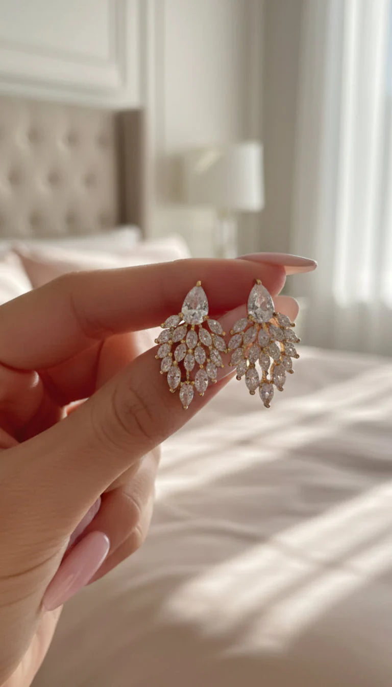 Teardrop Crystal Stud Earrings