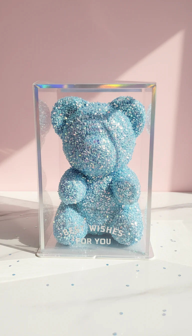Crystal Glitter Teddy Bear Figurine With Gift Box