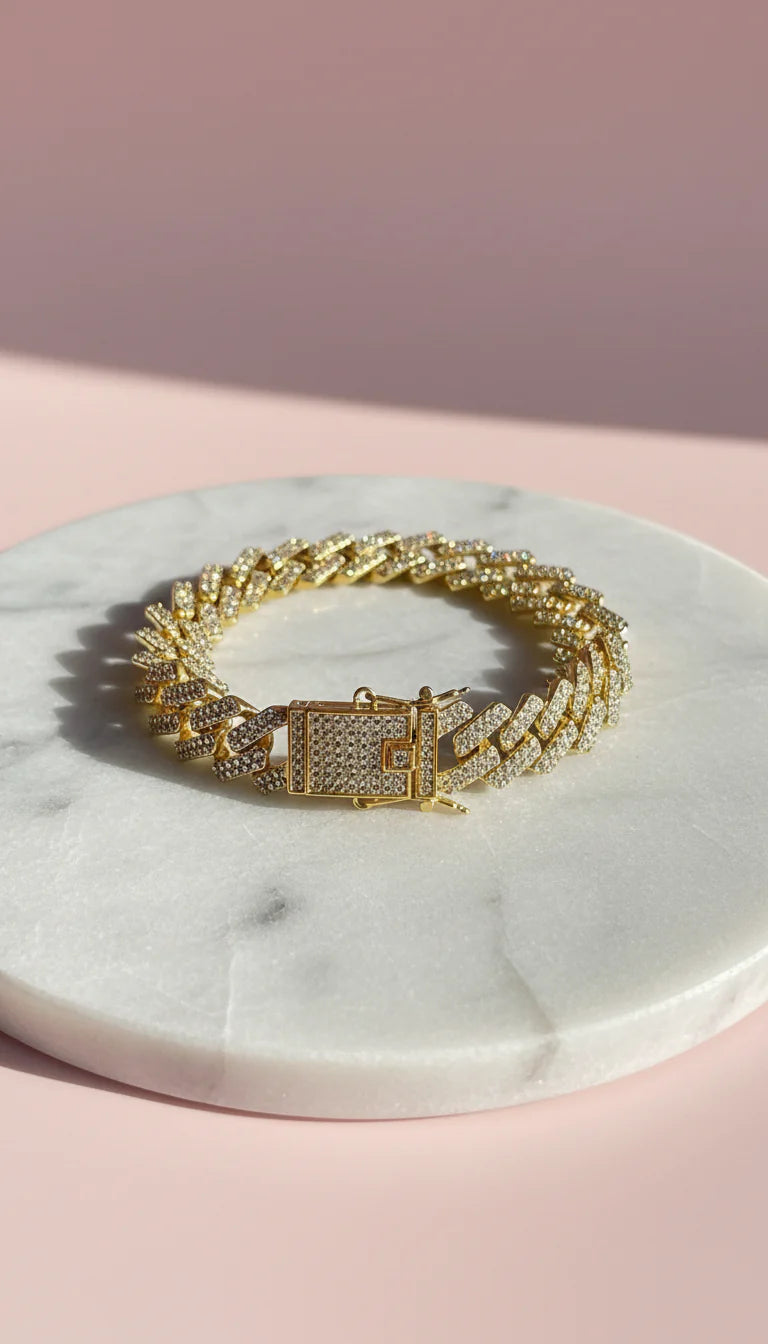 Stainless Steel Gold Plated Link Chain Bracelet