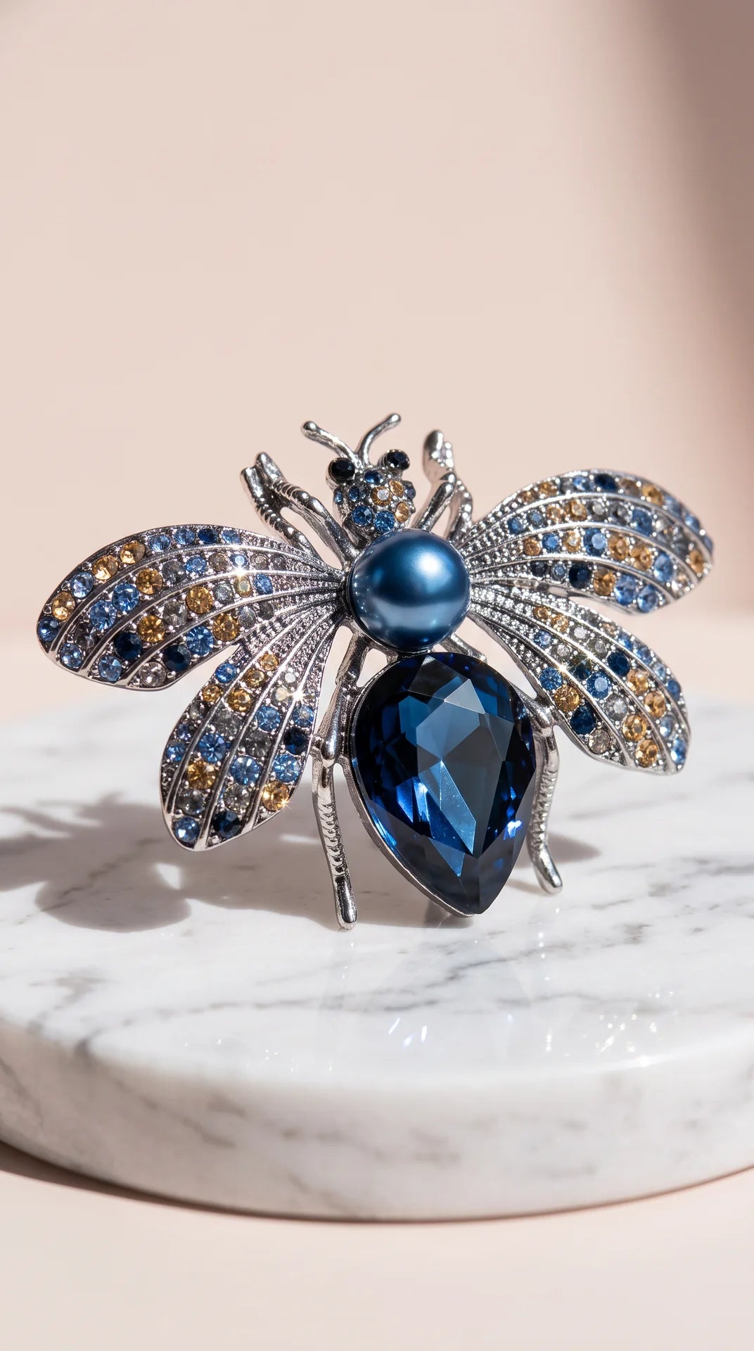 Bee Crystal Oversized Statement Brooch Pin