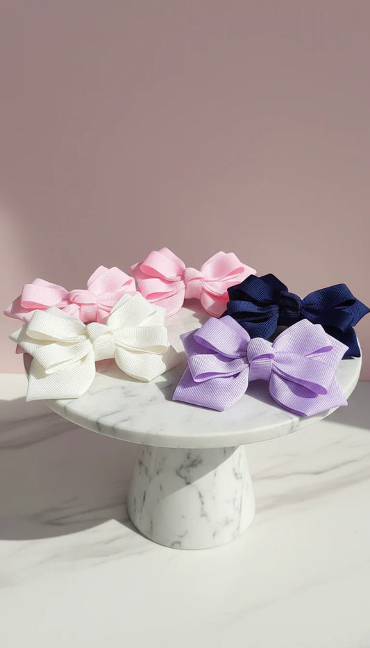Pastel Hair Bow Clip Slide Bows Pack of 24