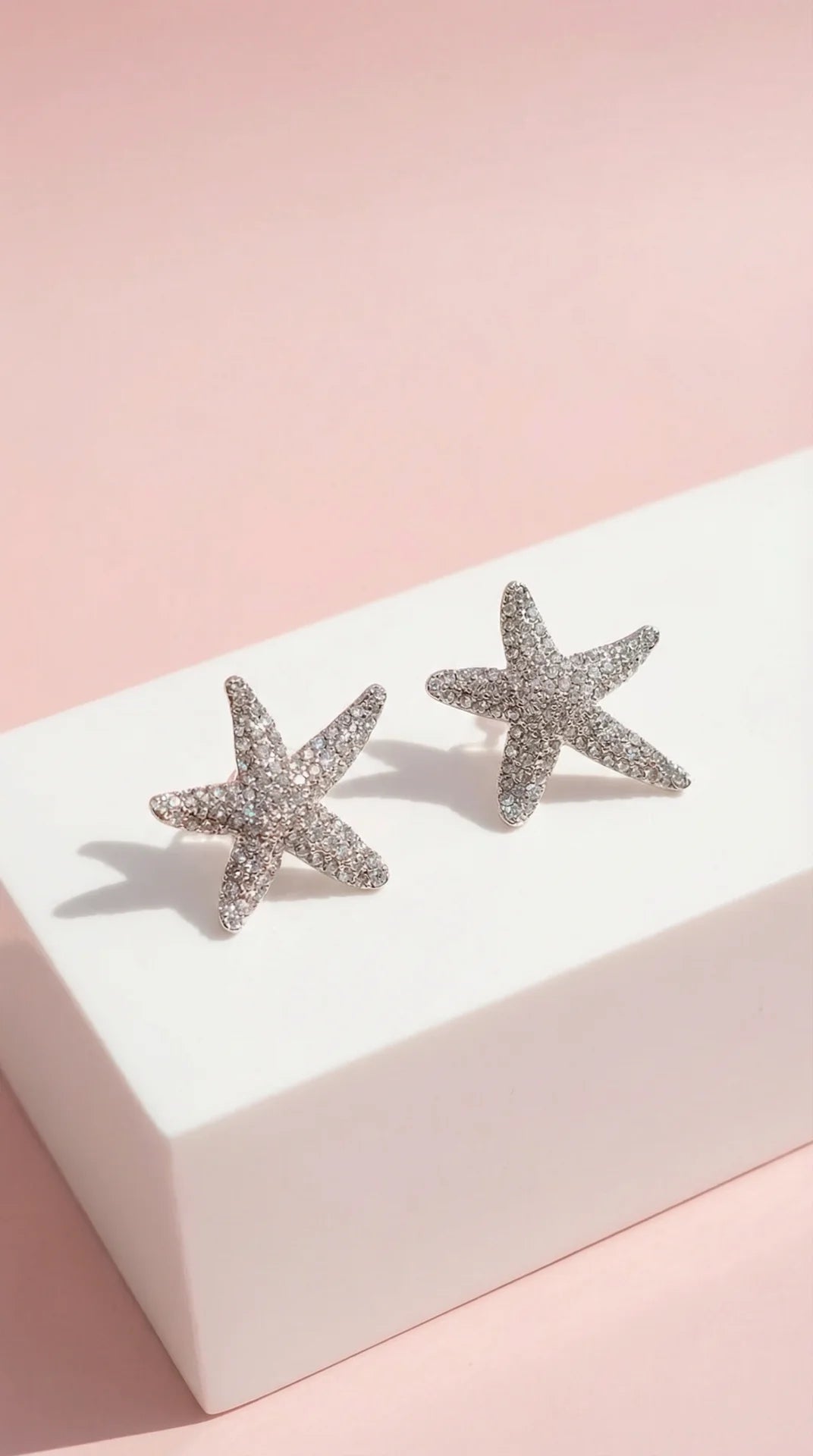 Starfish Crystal Non Pierced Clip On Earrings