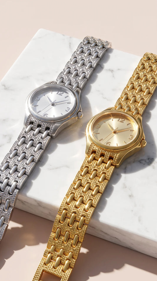 Textured Link Classic Bracelet Watch