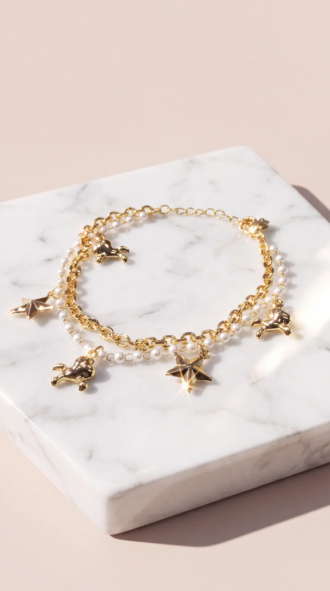 Star & Pony Pearl Charm Bracelet