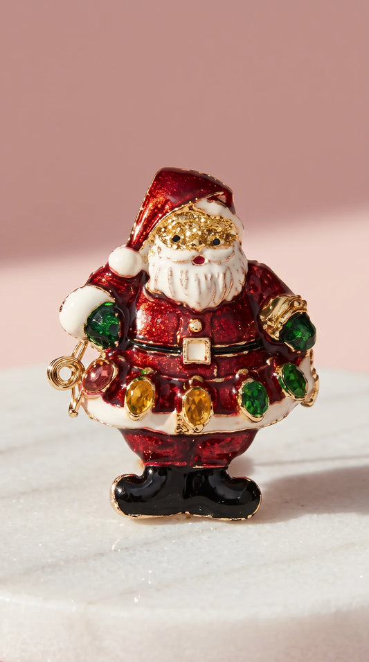 Santa Claus Christmas Festive Brooch