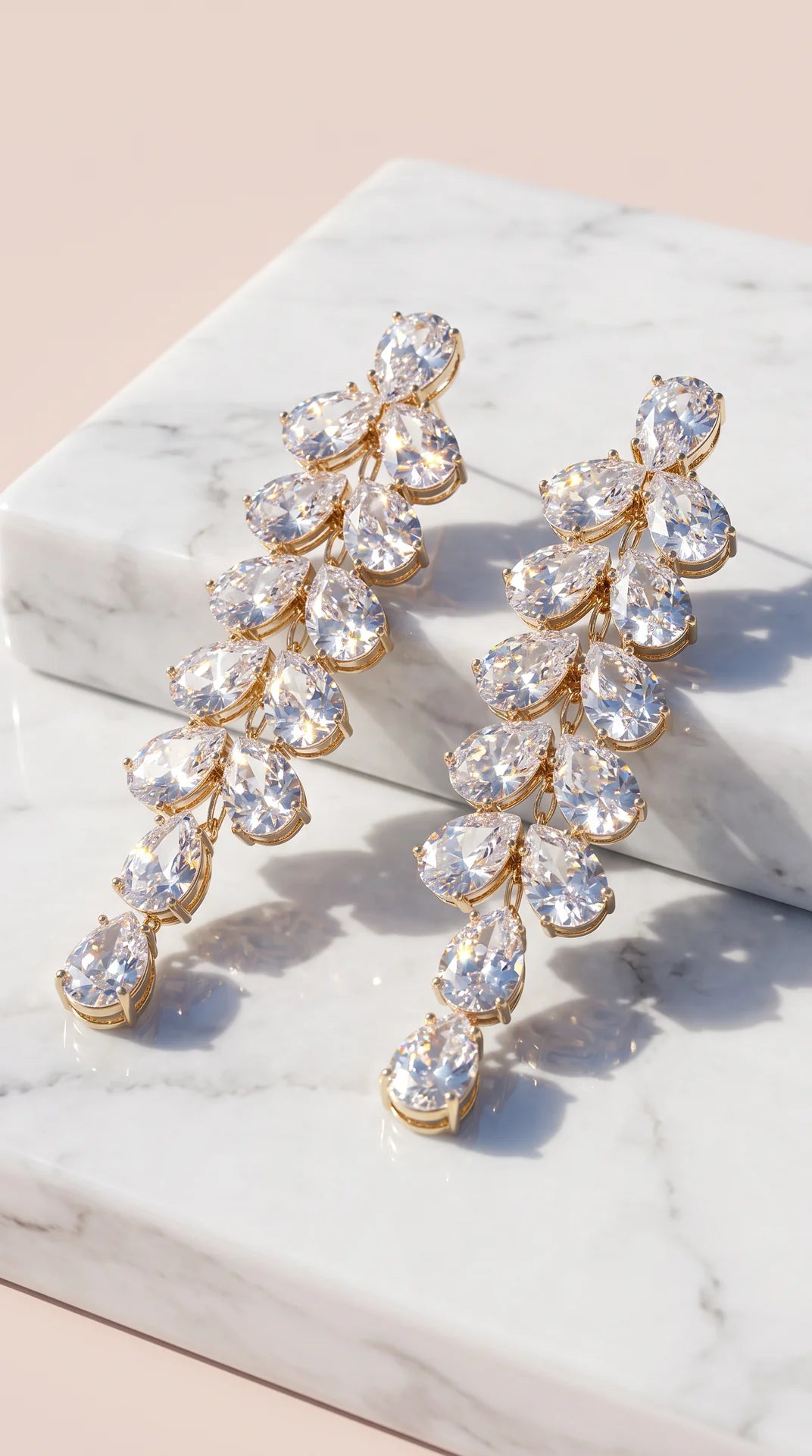 Pear Cut Crystal Drop & Dangle Statement Earrings