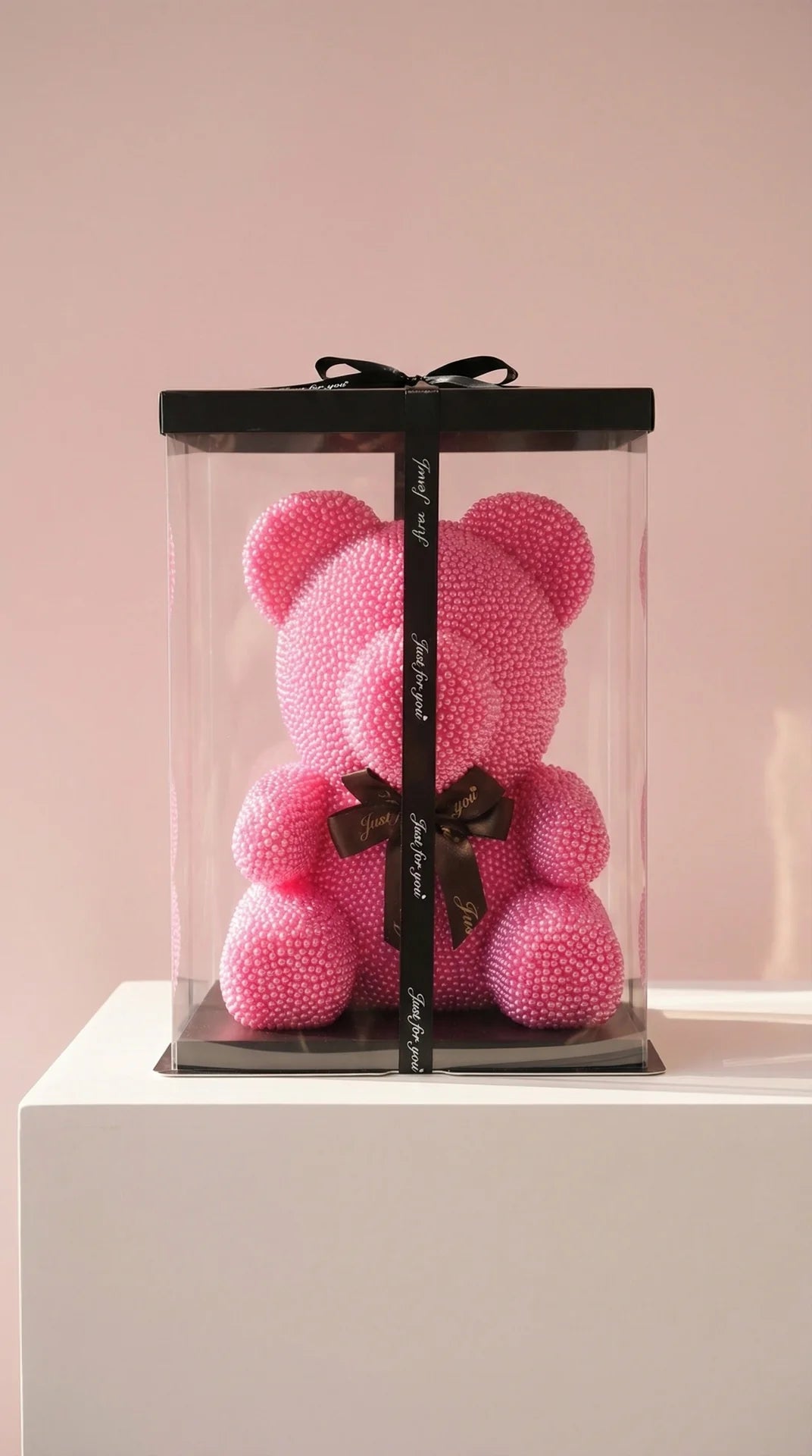 Beaded Teddy Bear Figurine With Gift Box