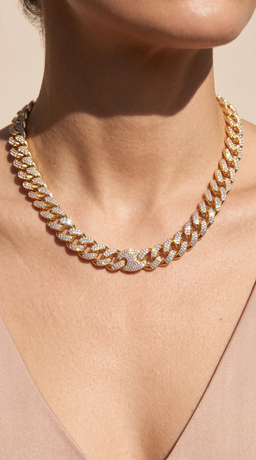 Micro Pavé Miami Curb Chain Necklace