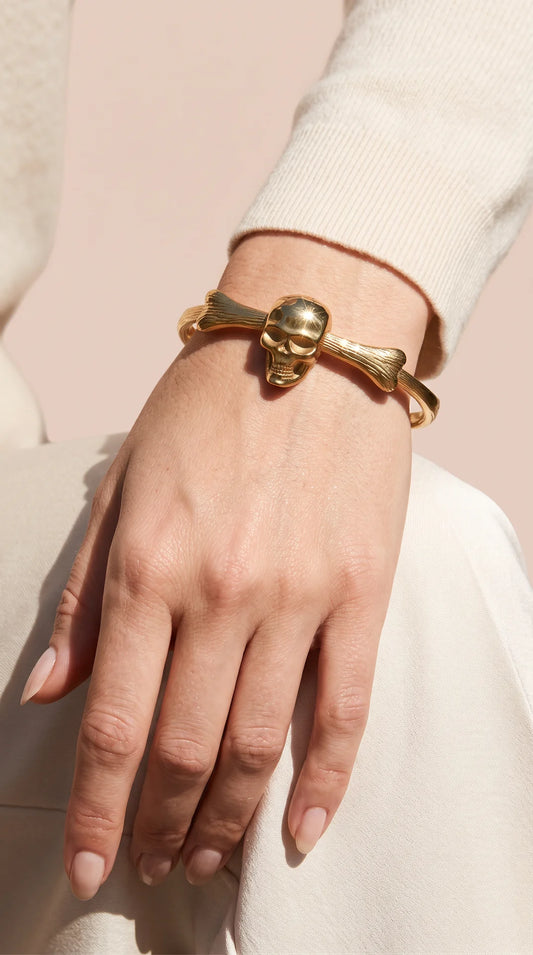 Skull Gold Plated Stainless Steel Bangle