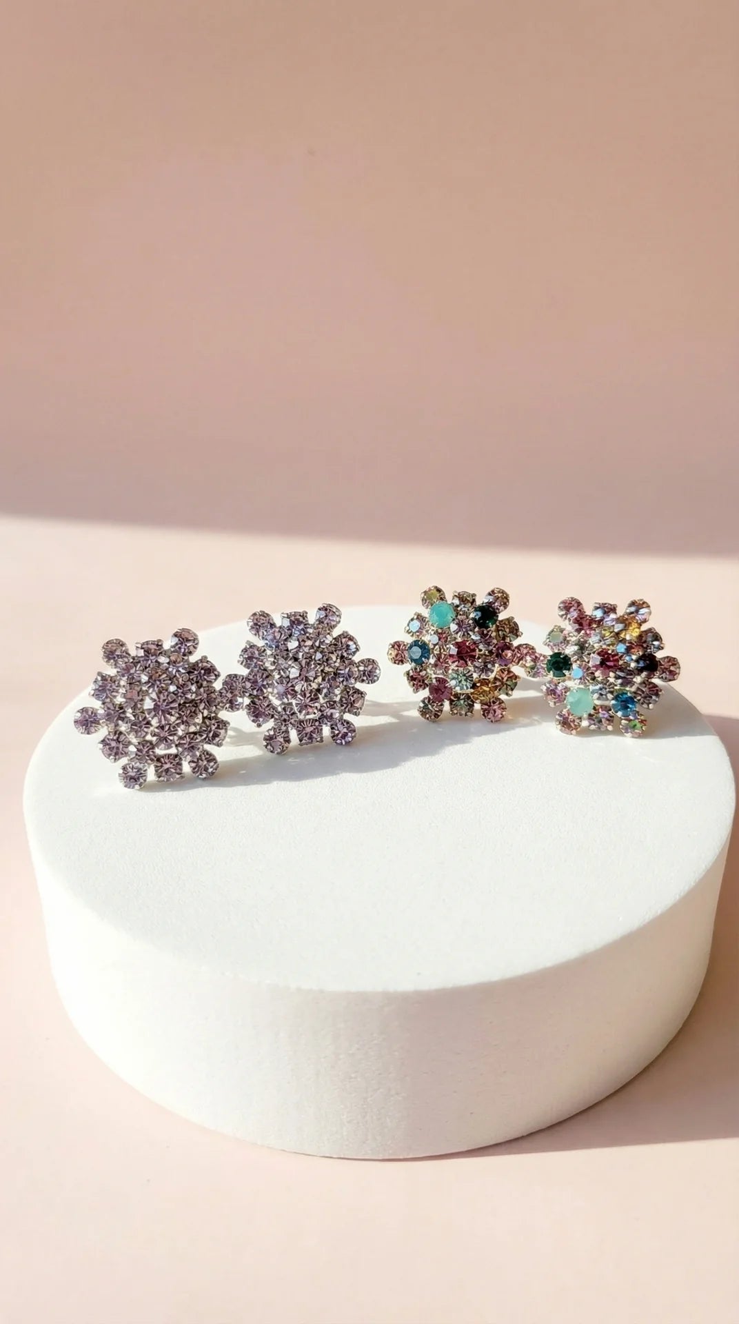 Cluster Crystal Non Pierced Clip On Earrings