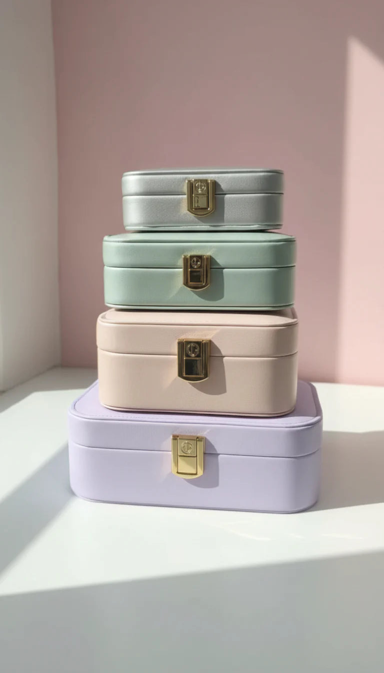 Travel Jewellery Box – Compact Trinket Organizer With Mirror