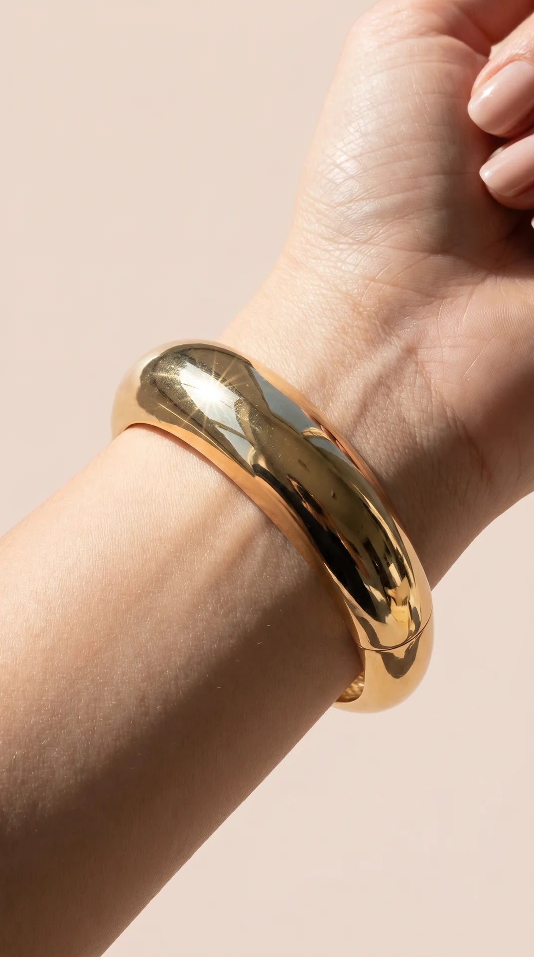 Chunky Curved Hinged Bracelet Bangle