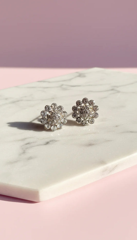 Flower Crystal Stud Earrings