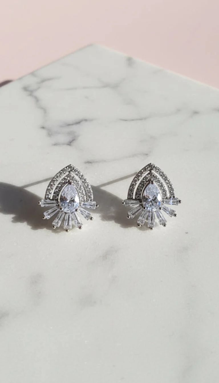Teardrop Crystal Stud Earrings