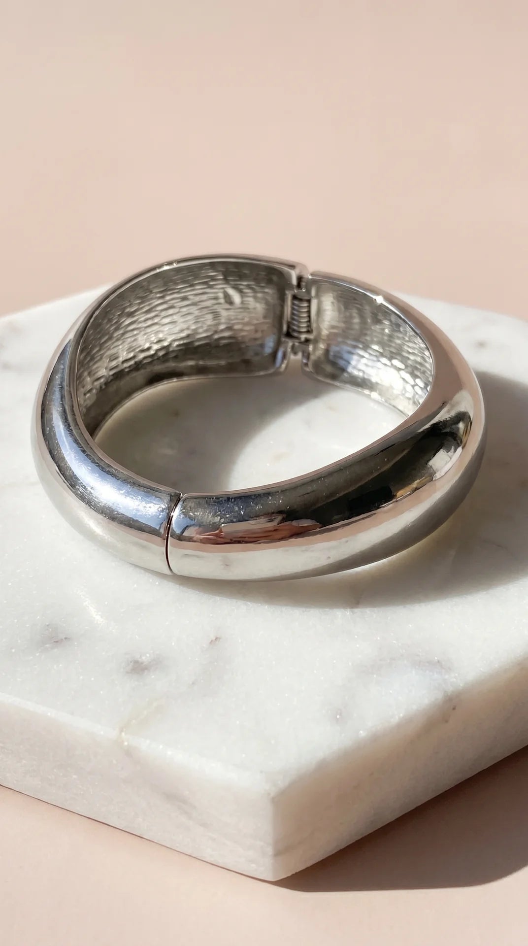 Chunky Curved Hinged Bracelet Bangle