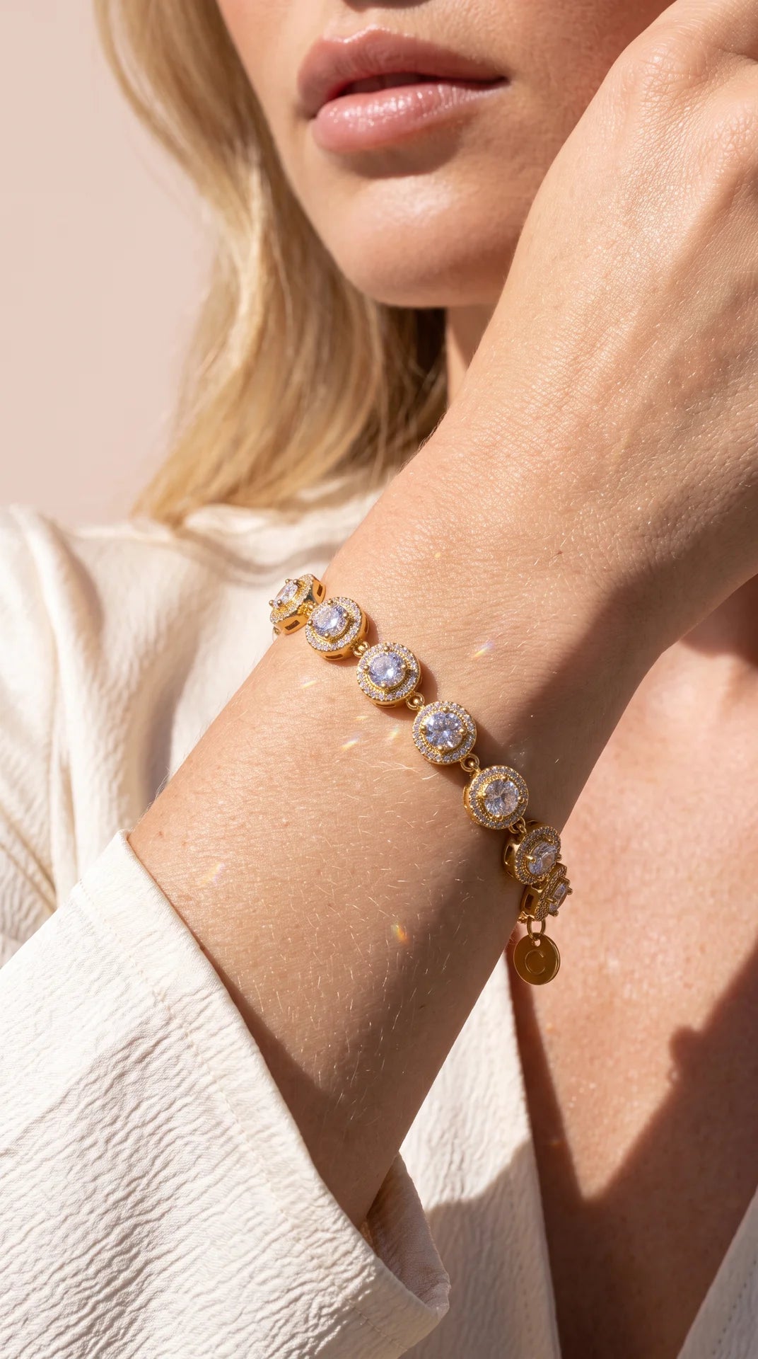 Gold Plated Brilliant Cut Crystal Bracelet