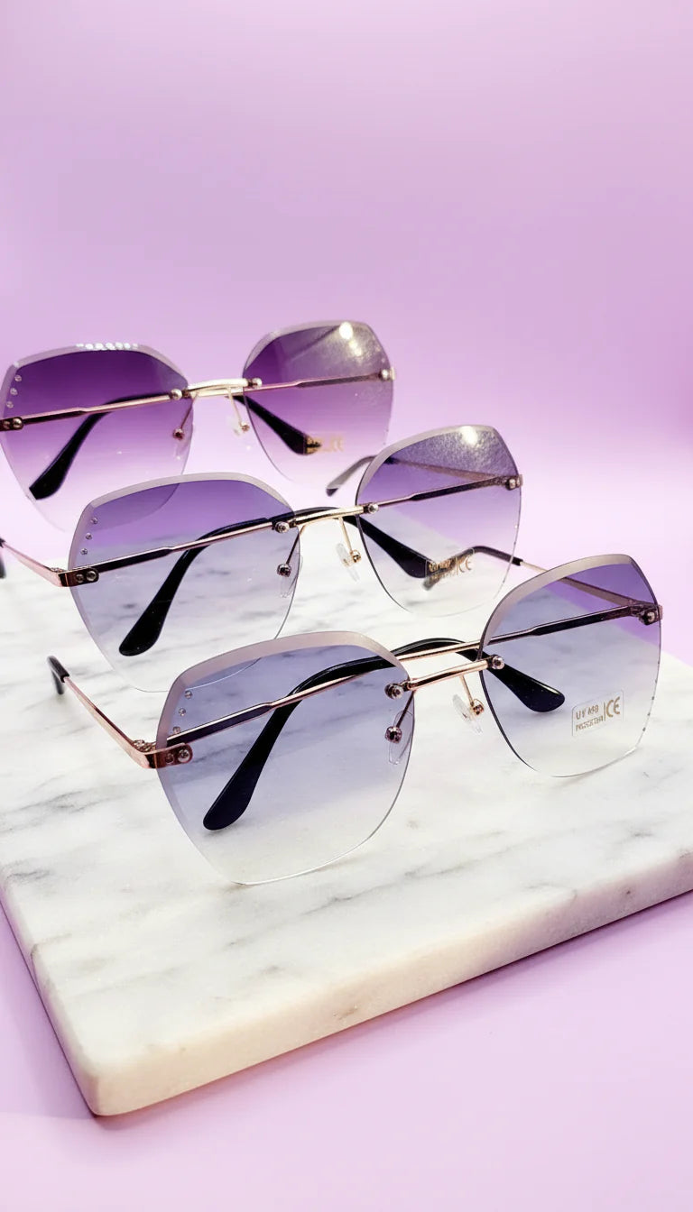 Rimless Pastel Sunglasses Box of 20