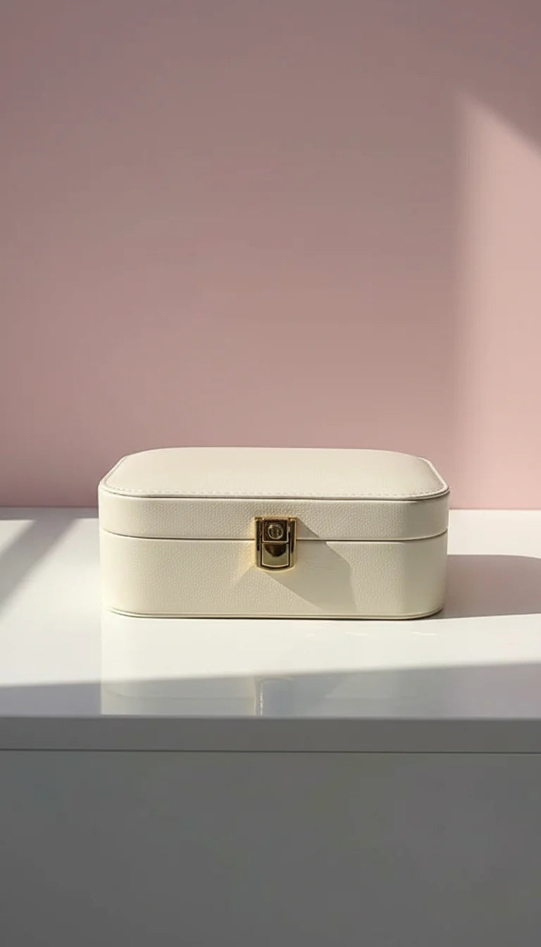 Travel Jewellery Box – Compact Trinket Organizer With Mirror