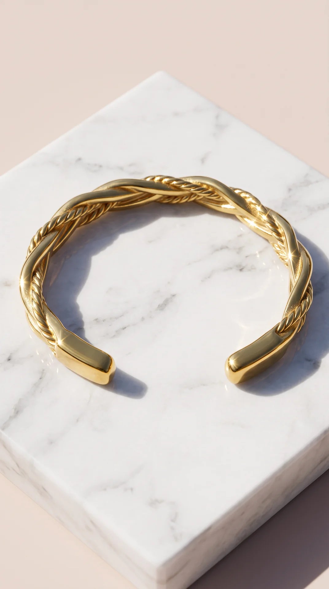 Twisted Double-Design Unisex Cuff Bracelet – Gold & Silver