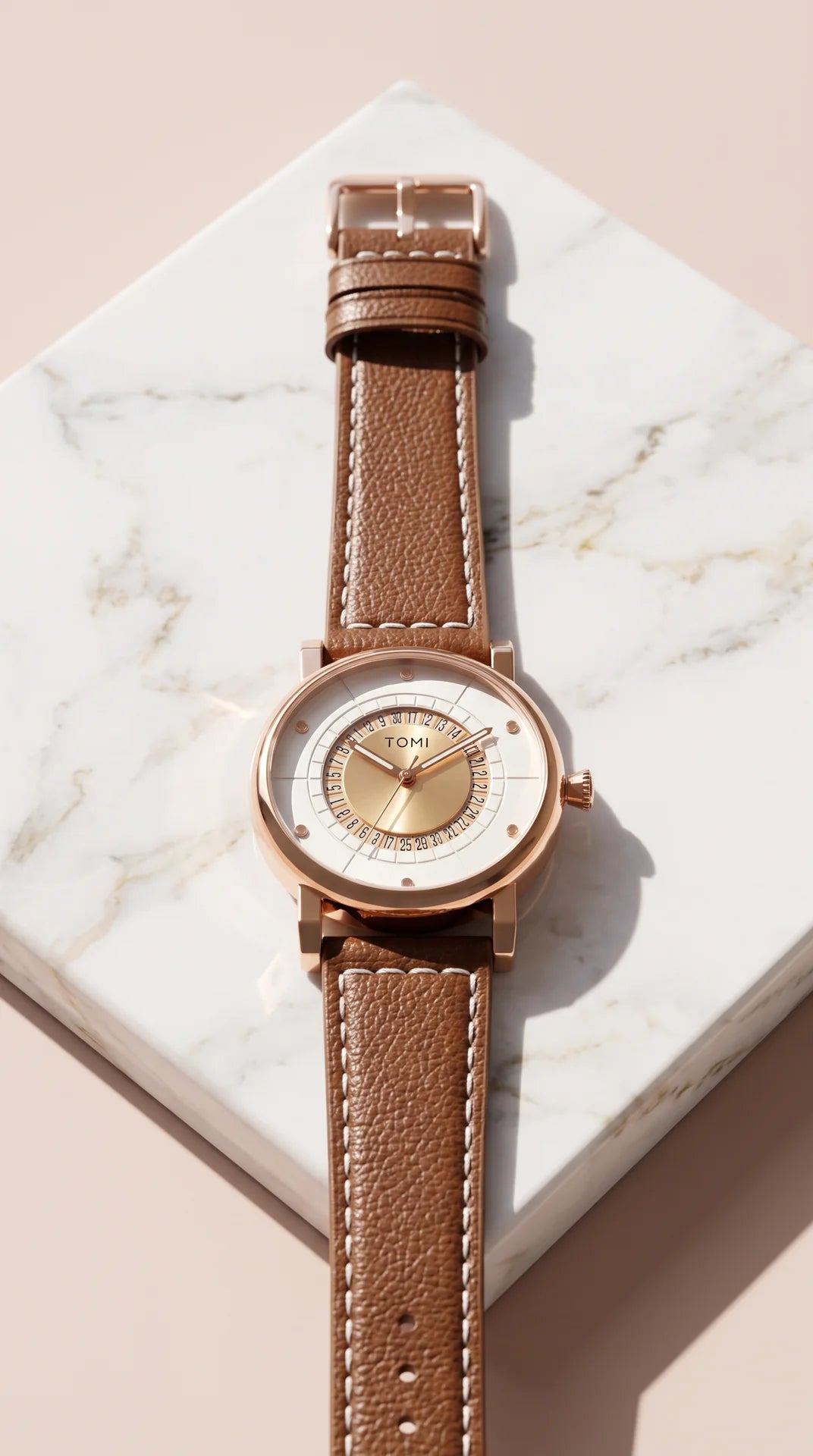 Golden Case Black Dial Watch – Unisex