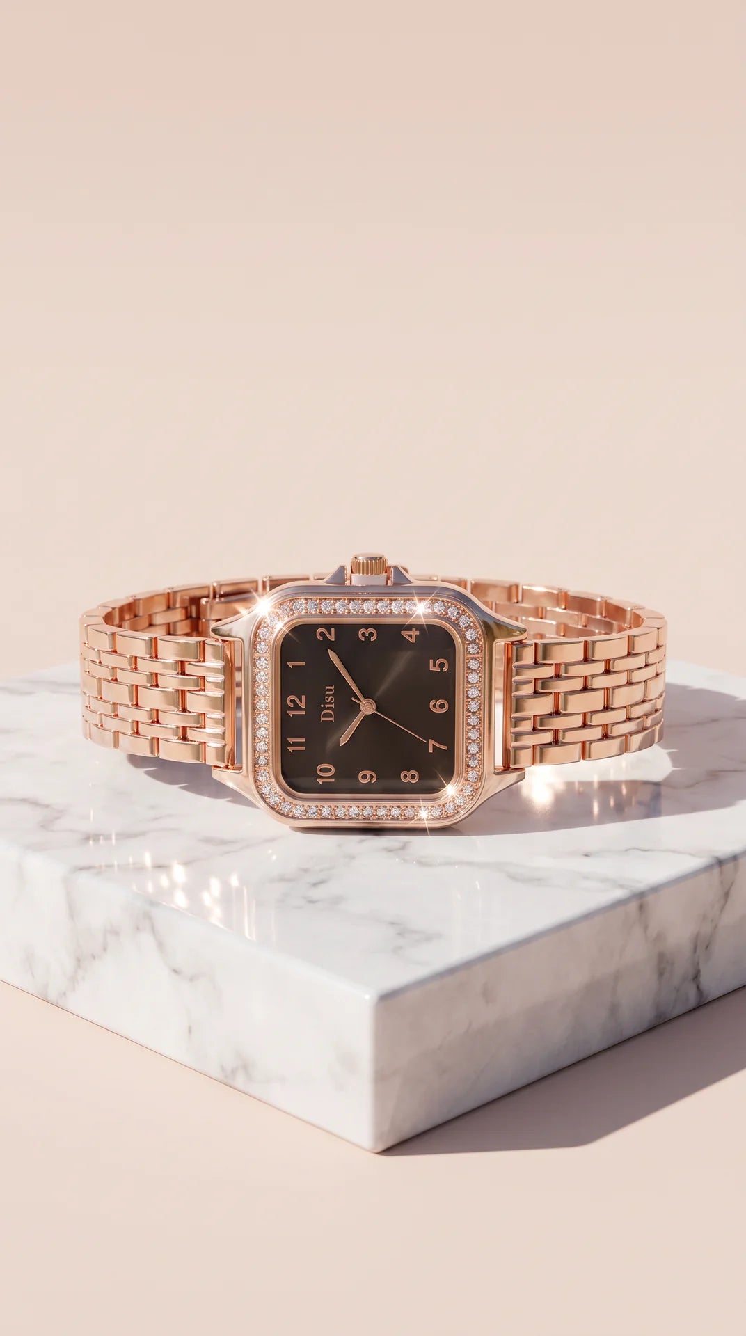 Crystal Bezel Square Face Watch
